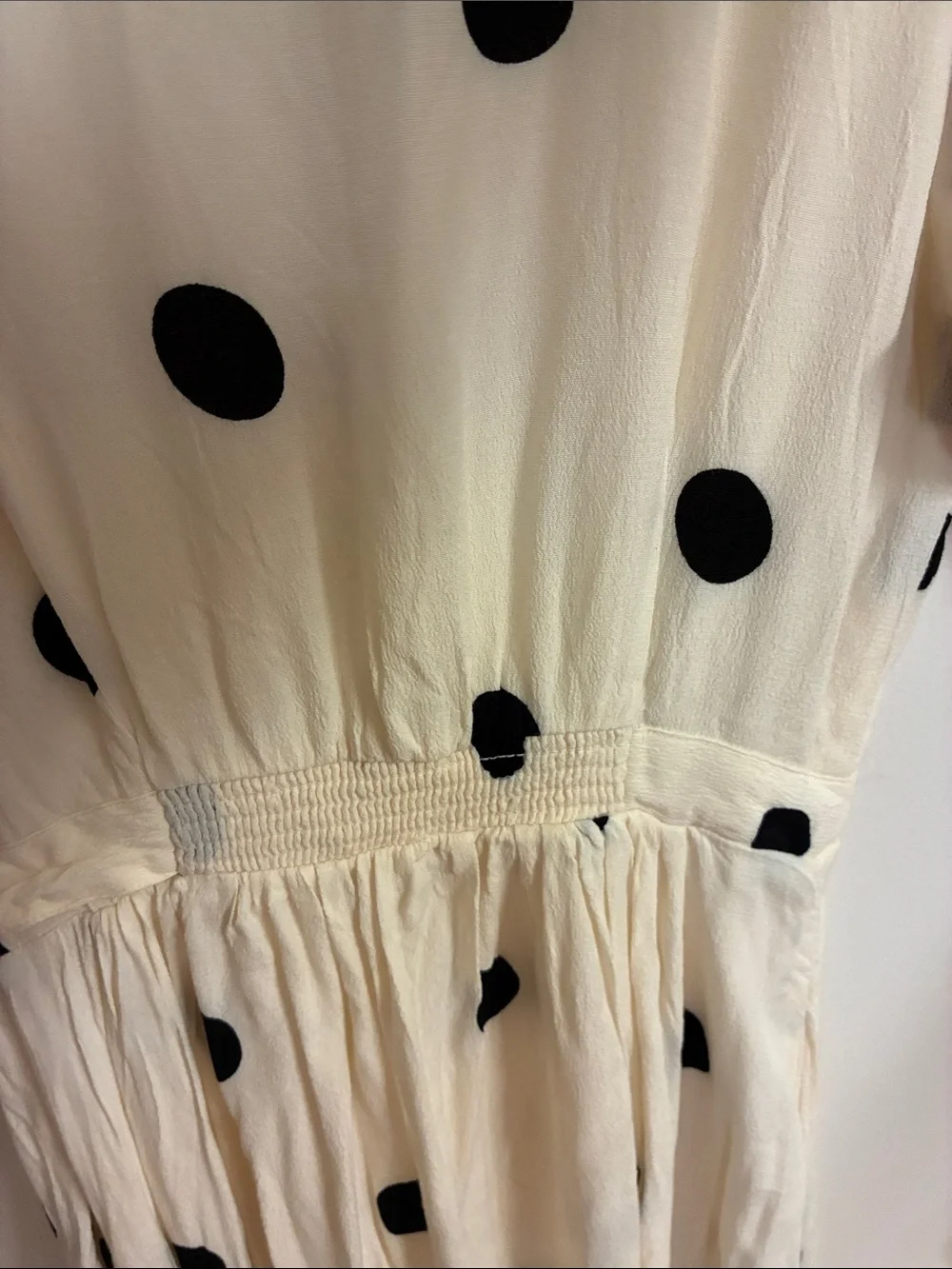 Maeve by Anthropologie White Midi Dress with Black Polka Dots Sz 00